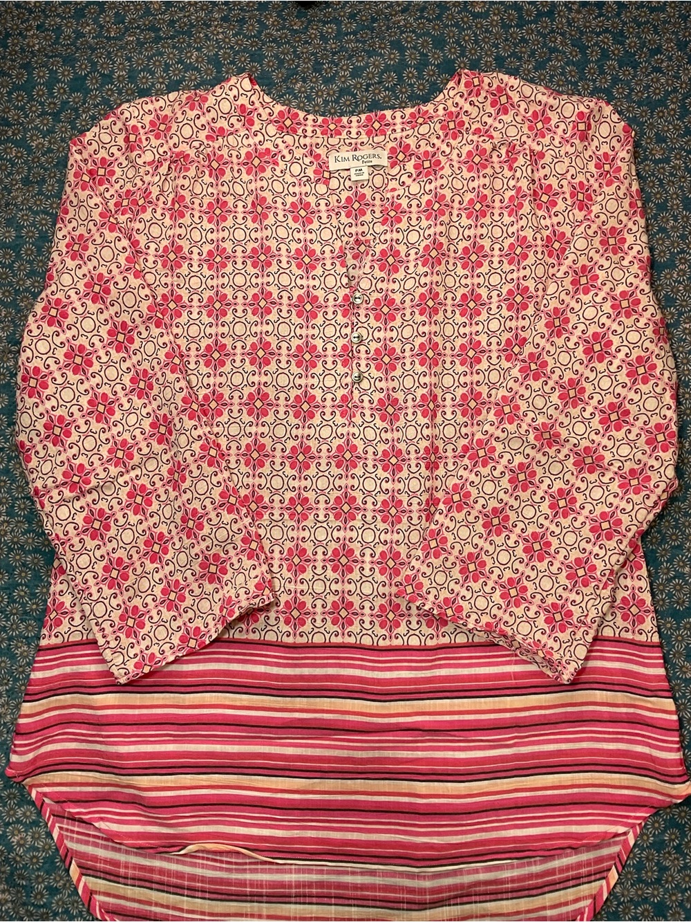 Kim Rogers Pink Floral & Striped Tunic